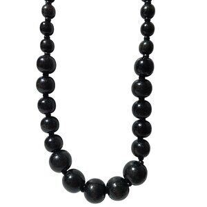 Elegant Retro Black Beaded Necklace Fashion Jewelry Lobster Clasp Women